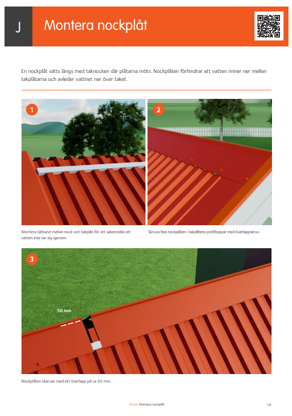 Install ridge plate
